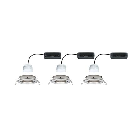 PAULMANN LED vestavné svítidlo Nova Coin kruhové 84mm 50° měnitelná bílá 3x6W 230V kov kartáčovaný hliník