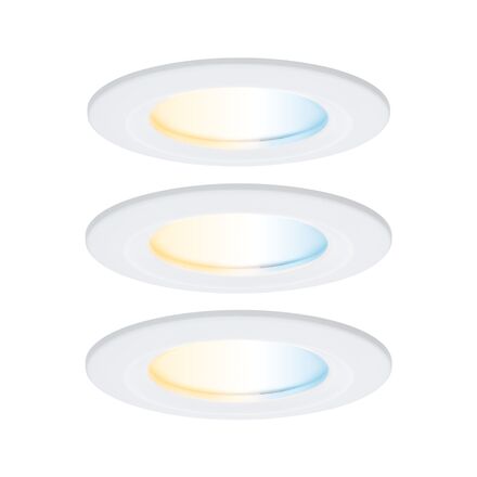 PAULMANN LED vestavné svítidlo Nova Coin IP44 kruhové 78mm měnitelná bílá 3x6W 230V bílá mat hliník