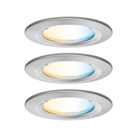 PAULMANN LED vestavné svítidlo Nova Coin IP44 kruhové 78mm měnitelná bílá 3x6W 230V kov kartáčovaný hliník