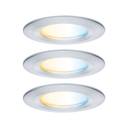 PAULMANN LED vestavné svítidlo Nova Coin IP44 kruhové 78mm měnitelná bílá 3x6W 230V hliník broušený hliník