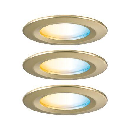 PAULMANN LED vestavné svítidlo Nova Coin IP44 kruhové 78mm měnitelná bílá 3x6W 230V zlatá mat hliník