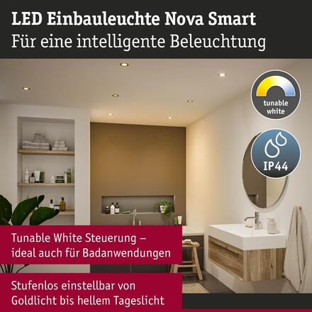 PAULMANN LED vestavné svítidlo Nova Coin IP44 kruhové 78mm měnitelná bílá 3x6W 230V zlatá mat hliník
