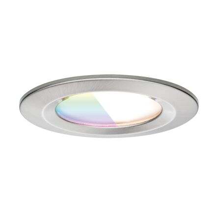 PAULMANN LED vestavné svítidlo Nova Coin IP44 kruhové 78mm RGBW+ 3x6W 230V kov kartáčovaný hliník