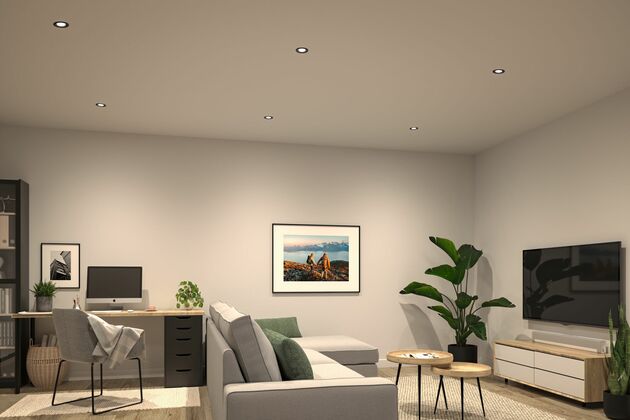 PAULMANN LED vestavné svítidlo Nova Coin 3ks sada kruhové 84mm 50° 3x2,8W 230V 4000K černá mat