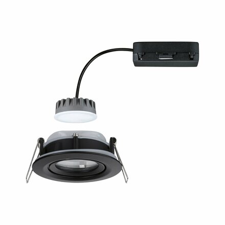 PAULMANN LED vestavné svítidlo Nova Plus Coin samostatné svítidlo výklopné IP65 kruhové 93mm 30° Coin 6W 230V stmívatelné 2700K černá mat 924.59