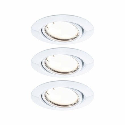 PAULMANN LED vestavné svítidlo Smart Home Zigbee Base Coin základní sada výklopné kruhové 90mm 20° 3x4,9W 230V stmívatelné 3000K bílá 924.63