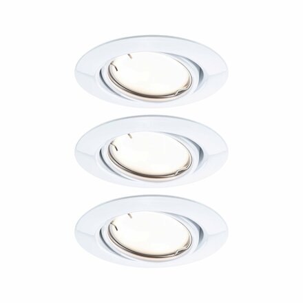 PAULMANN LED vestavné svítidlo Smart Home Zigbee Base Coin základní sada výklopné kruhové 90mm 20° 3x4,9W 230V stmívatelné 3000K bílá 924.63