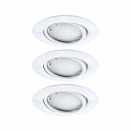 PAULMANN LED vestavné svítidlo Smart Home Zigbee Base Coin základní sada výklopné kruhové 90mm 20° 3x4,9W 230V stmívatelné 3000K bílá 924.63