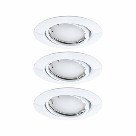 PAULMANN LED vestavné svítidlo Smart Home Zigbee Base Coin základní sada výklopné kruhové 90mm 20° 3x4,9W 230V stmívatelné RGBW+ bílá 924.66
