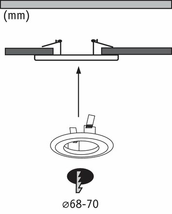 Paulmann vestavná svítidla-adaptér kov kartáčovaný pro montážní otvor 75-120mm 924.98 P 92498