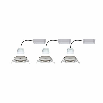 PAULMANN SmartHome Zigbee vestavná svítidla sada LED Coin Nova Plus 3x6,5W stmívatelné kruhové kov kartáčovaný 929.59 P 92959