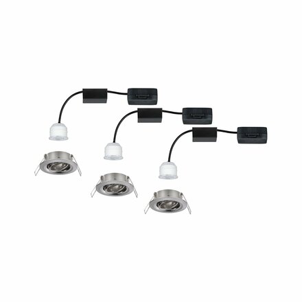 PAULMANN LED vestavné svítidlo Nova mini Plus EasyDim výklopné 3x4,2W 2700K kov kartáčovaný 230V 929.73