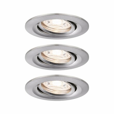 PAULMANN LED vestavné svítidlo Nova mini Plus EasyDim výklopné 3x4,2W 2700K kov kartáčovaný 230V 929.73