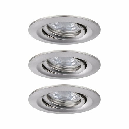 PAULMANN LED vestavné svítidlo Nova mini Plus EasyDim výklopné 3x4,2W 2700K kov kartáčovaný 230V 929.73