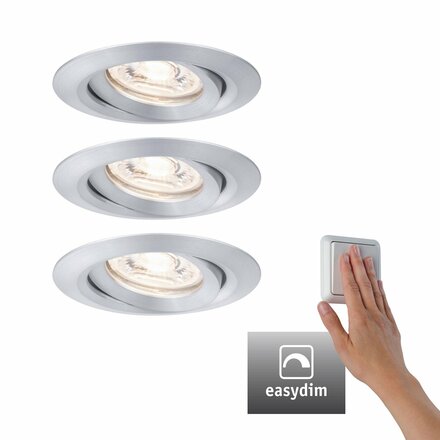 PAULMANN LED vestavné svítidlo Nova mini Plus EasyDim výklopné 3x4,2W 2700K hliník 230V 929.75