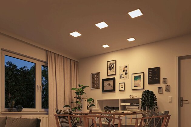 PAULMANN LED vestavné svítidlo Areo VariFit IP44 hranaté 175x175mm 13W bílá mat WarmDim 3-krokové-stmívatelné 929.93