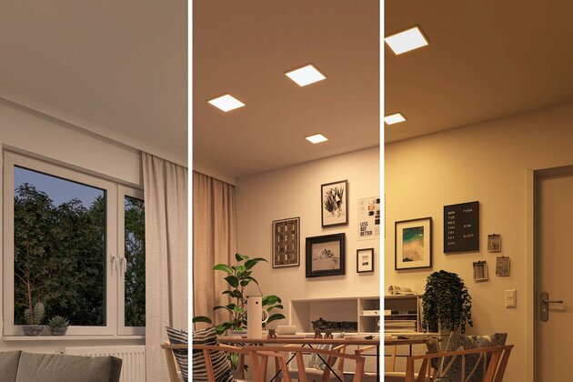 PAULMANN LED vestavné svítidlo Areo VariFit IP44 hranaté 175x175mm 13W bílá mat WarmDim 3-krokové-stmívatelné 929.93