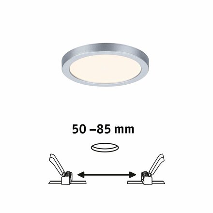 PAULMANN LED vestavné svítidlo Areo VariFit IP44 kruhové 118 6,5W 3.000K matný chrom 930.33