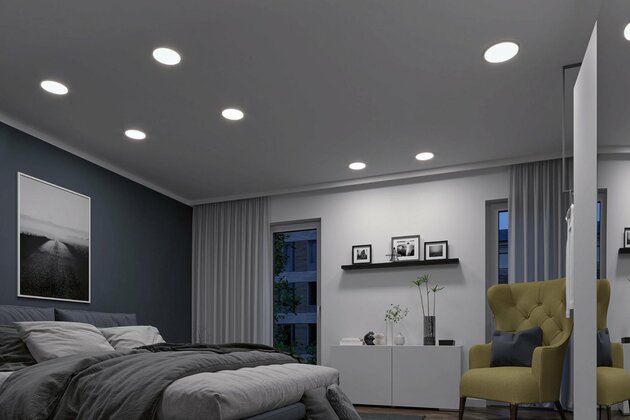 PAULMANN Smart Home Zigbee LED vestavné svítidlo Areo VariFit IP44 kruhové 175mm 13W matný chrom měnitelná bílá 930.45