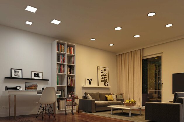 PAULMANN Smart Home Zigbee LED vestavné svítidlo Areo VariFit IP44 hranaté 230x230mm 16W bílá měnitelná bílá 930.48