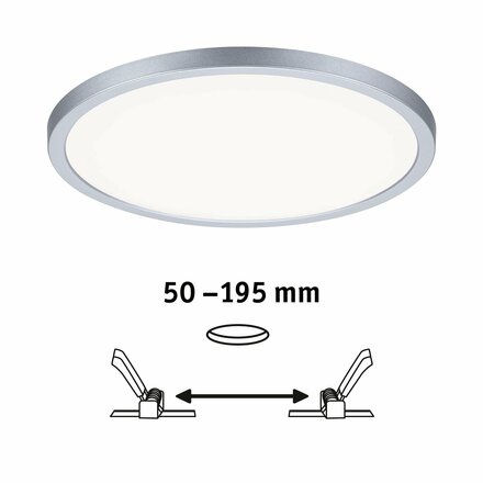 PAULMANN LED vestavné svítidlo Areo VariFit IP44 3-krokové-stmívatelné 230mm 16W 4.000K matný chrom 930.58