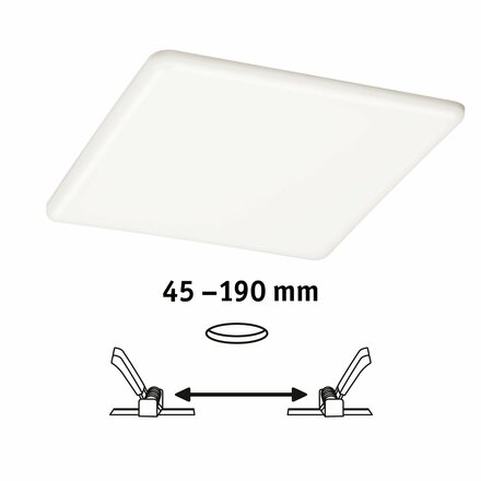 PAULMANN LED vestavné svítidlo Veluna VariFit IP44 3-krokové-stmívatelné hranaté 215x215mm 22W 4.000K satén 930.66