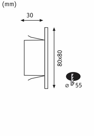 PAULMANN LED vestavné svítidlo do zdi Edge Quadro hranaté 80x5mm 1,2W 230V 2700K bílá mat