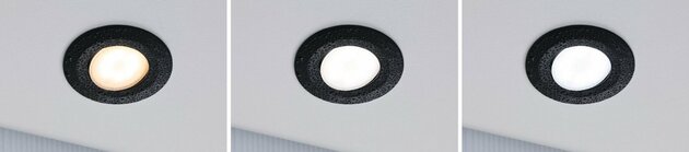 PAULMANN HomeSpa LED vestavné svítidlo Calla 3ks sada výklopné IP65 90mm 30° 3x5W 230V CCT černá mat