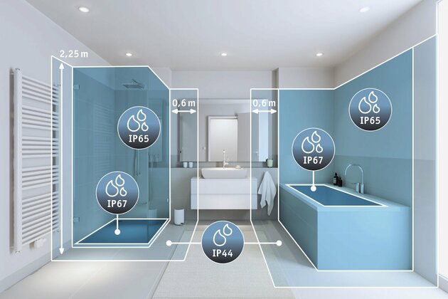 PAULMANN VariFit LED vestavné svítidlo Dim to Warm Areo IP44 kruhové 175mm 3 Step Dim to warm černá stmívatelné