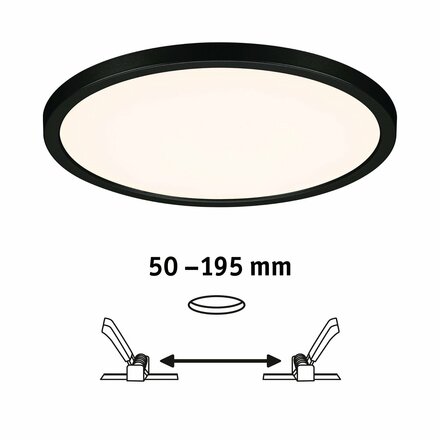 PAULMANN VariFit LED vestavné svítidlo Dim to Warm Areo IP44 kruhové 230mm 3 Step Dim to warm černá stmívatelné