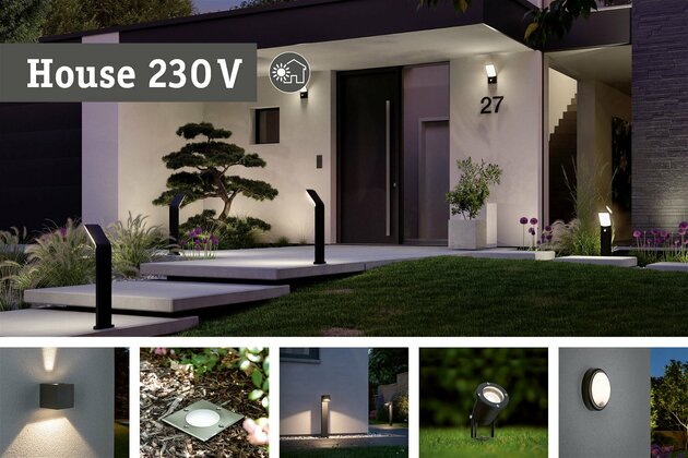 PAULMANN LED venkovní nástěnné svítidlo Smart Home Zigbee 3.0 Capea pohybové čidlo neláká hmyz IP44 231mm CCT 12,5W 230V antracit hliník