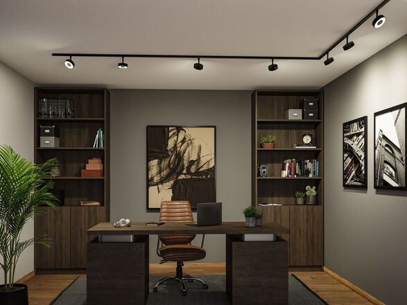 PAULMANN URail lištový spot 3-krokové-stmívatelné Circle 5W 2700 - 4000K stmívatelné 230V černá mat