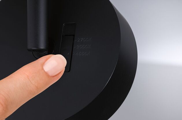 PAULMANN URail lištový spot 3-krokové-stmívatelné Circle 5W 2700 - 4000K stmívatelné 230V černá mat