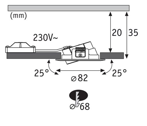 PAULMANN LED vestavné svítidlo FixedLED 10ks sada výklopné 25° 10x4,8W 230V 3000K bílá
