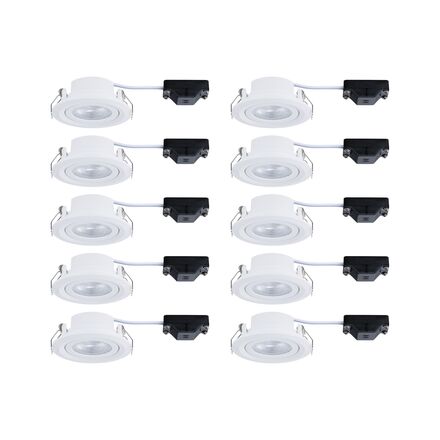 PAULMANN LED vestavné svítidlo FixedLED 10ks sada výklopné 25° 10x4,8W 230V 3000K bílá