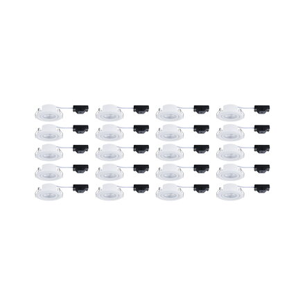 PAULMANN LED vestavné svítidlo FixedLED 20ks sada výklopné 25° 20x4,8W 230V 3000K bílá