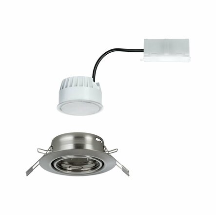 PAULMANN Vestavné svítidlo LED Base kruhové 1x5W kov kartáčovaný nastavitelné 934.14 P 93414