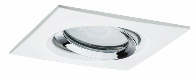 PAULMANN Vestavné svítidlo LED Nova Plus hranaté 1x6W GU10 bílá mat chrom výklopné stmívatelné 936.74 P 93674