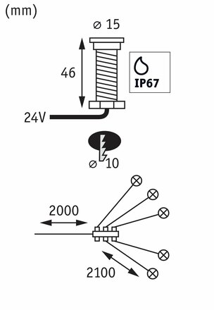 Paulmann Plug&Shine Set vestavné svítidlo MicroPen II IP67 3000K 5x0,22W 936.94 P 93694