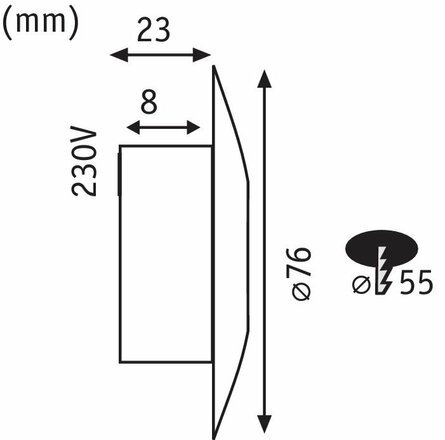 Paulmann Zápustné svítidlo do stěny báze IP65 1x1,4W LED 3000K 230V 937.40 P 93740