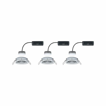 Paulmann vestavné svítidlo LED Coin Slim IP23 kruhové 6,8W chrom 3ks sada stmívatelné a nastavitelné 938.80 P 93880