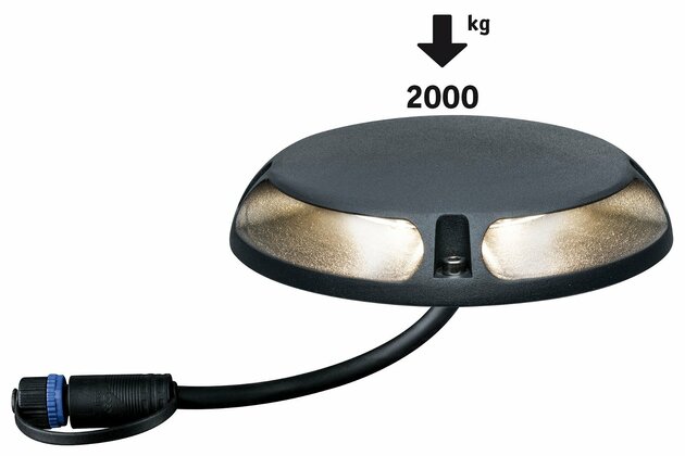 VÝPRODEJ VZORKU Paulmann Plug&Shine zemní přisazené svítidlo IP67 2x3W 24V pojezdové antracit 939.20 P 93920