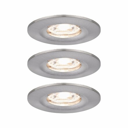 PAULMANN LED vestavné svítidlo Nova mini nevýklopné IP44 3x4W 2700K kov kartáčovaný 230V 943.01