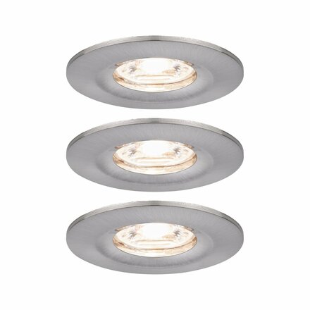 PAULMANN LED vestavné svítidlo Nova mini nevýklopné IP44 3x4W 2700K kov kartáčovaný 230V 943.01