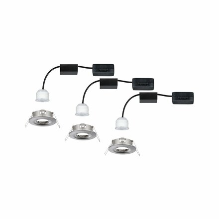 PAULMANN LED vestavné svítidlo Nova mini nevýklopné IP44 3x4W 2700K kov kartáčovaný 230V 943.01