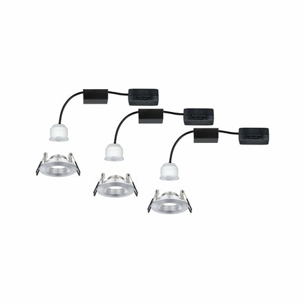 PAULMANN LED vestavné svítidlo Nova mini nevýklopné IP44 3x4W 2700K hliník broušený 230V 943.05