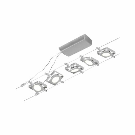 PAULMANN LED lankový systém MacLED základní sada 5x4,5W 3000K 230/12V matný chrom/chrom