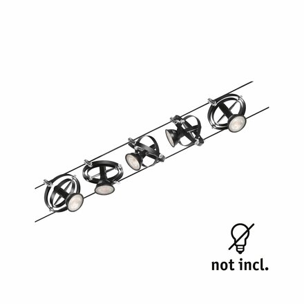PAULMANN Lankový systém Cardan matný chrom 5 spotů bez zdroje světla max. 10W GU5,3 DC 60VA 944.40