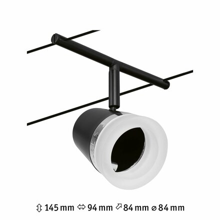 PAULMANN Lankový systém Cone spot GU5,3 max. 10W 12V černá mat/chrom