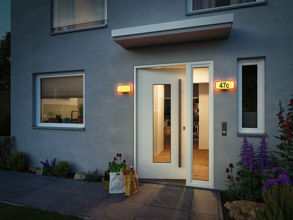 PAULMANN LED domovní číslo a svítidlo Smart Home Zigbee Sheera soumrakový senzor neláká hmyz IP44 276x73mm CCT 6,5W 230V antracit umělá hmota